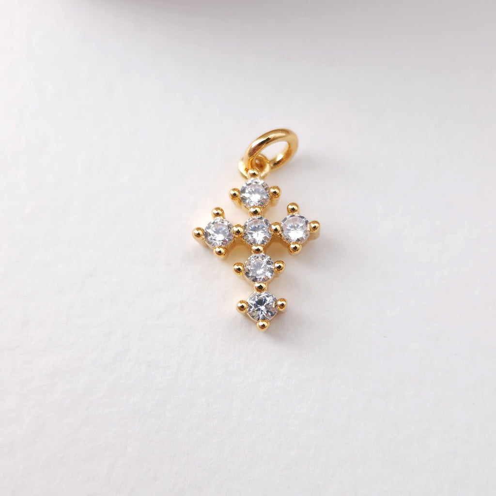 Cross Charms, CZ Pave Cross Pendant, Multiple Cross Styles, 18K Gold Plated Brass, Necklace Making Charms, Jewelry Findings S1198