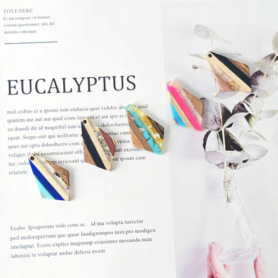 Rhombus Wooden Pendant, Wooden Pendant, Natural Pendant, Natural Jewelry Findings, Necklace Earring Making Findings JT1004