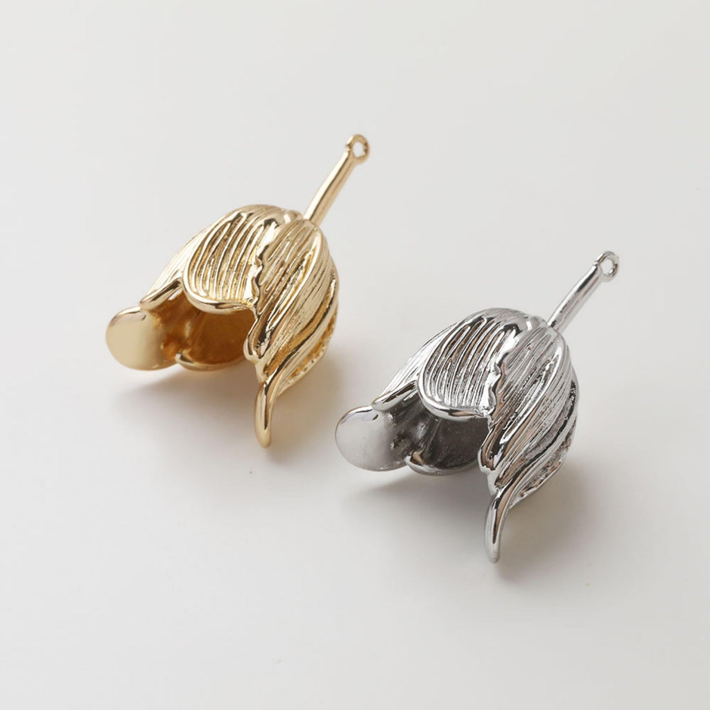 Flower Connector, 14K Gold Plated Flower Connector Charms For Earring Necklace Making, Jewelry Findings GZ748