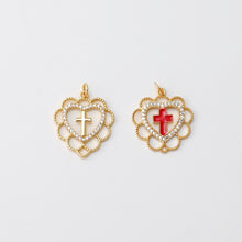 Load image into Gallery viewer, Cubic Heart Charms, 18K Gold Plated CZ Pave Love Charms, Bracelet Necklace Making Pendants, Jewelry Findings S20551