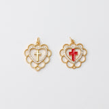 Cubic Heart Charms, 18K Gold Plated CZ Pave Love Charms, Bracelet Necklace Making Pendants, Jewelry Findings S20551