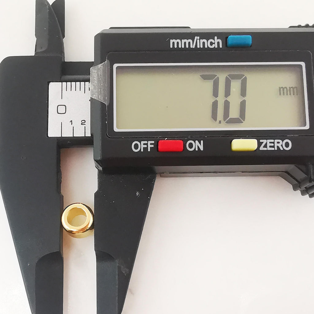 Shiny Gold Plated Tube Beads, 5x7mm, 18K Gold Round Tube Beads, Tube Bracelet Beads, Gold Plated Spacer Beads, Jewelry Finding S20335