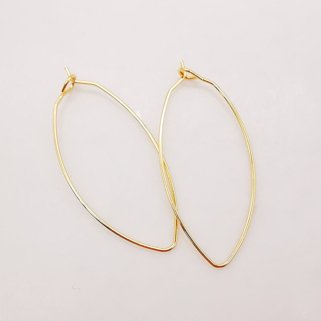 20pcs- Oval Shape Wires Pendant, Gold Plated Earring Finding, 19x38mm, Nickel Free, DIY Earring Charms, Earring Making Findings Z038