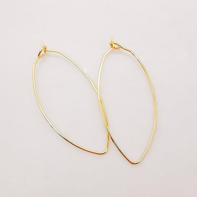 20pcs- Oval Shape Wires Pendant, Gold Plated Earring Finding, 19x38mm, Nickel Free, DIY Earring Charms, Earring Making Findings Z038
