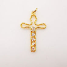 Load image into Gallery viewer, Cross Charms, CZ Pave Cross Pendant, Multiple Cross Styles, 18K Gold Plated Brass, Necklace Making Charms, Jewelry Findings S949