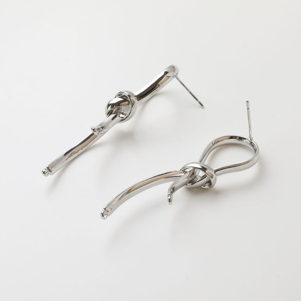 Gold Knot Earring Post, S925 Silver Ear Pin, Nickel Free Earrings, 14K Ear Stud, Tie The Knot Earring Findings GZ732