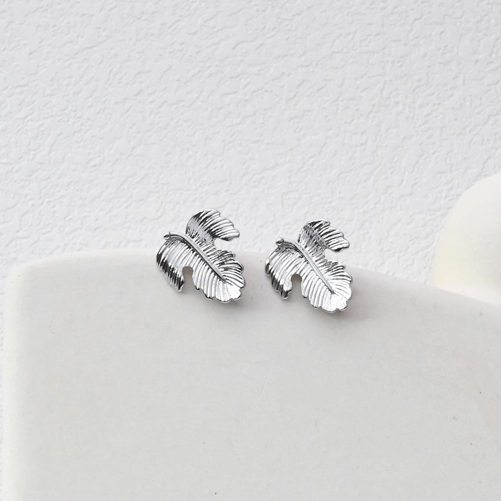 Gold Leaf Earring Post With Loop, S925 Silver Pin, Nickel Free Earrings, Ear Stud Loop, Hypoallergenic Earring Findings D0412