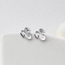 Load image into Gallery viewer, Gold Leaf Earring Post With Loop, S925 Silver Pin, Nickel Free Earrings, Ear Stud Loop, Hypoallergenic Earring Findings D0412