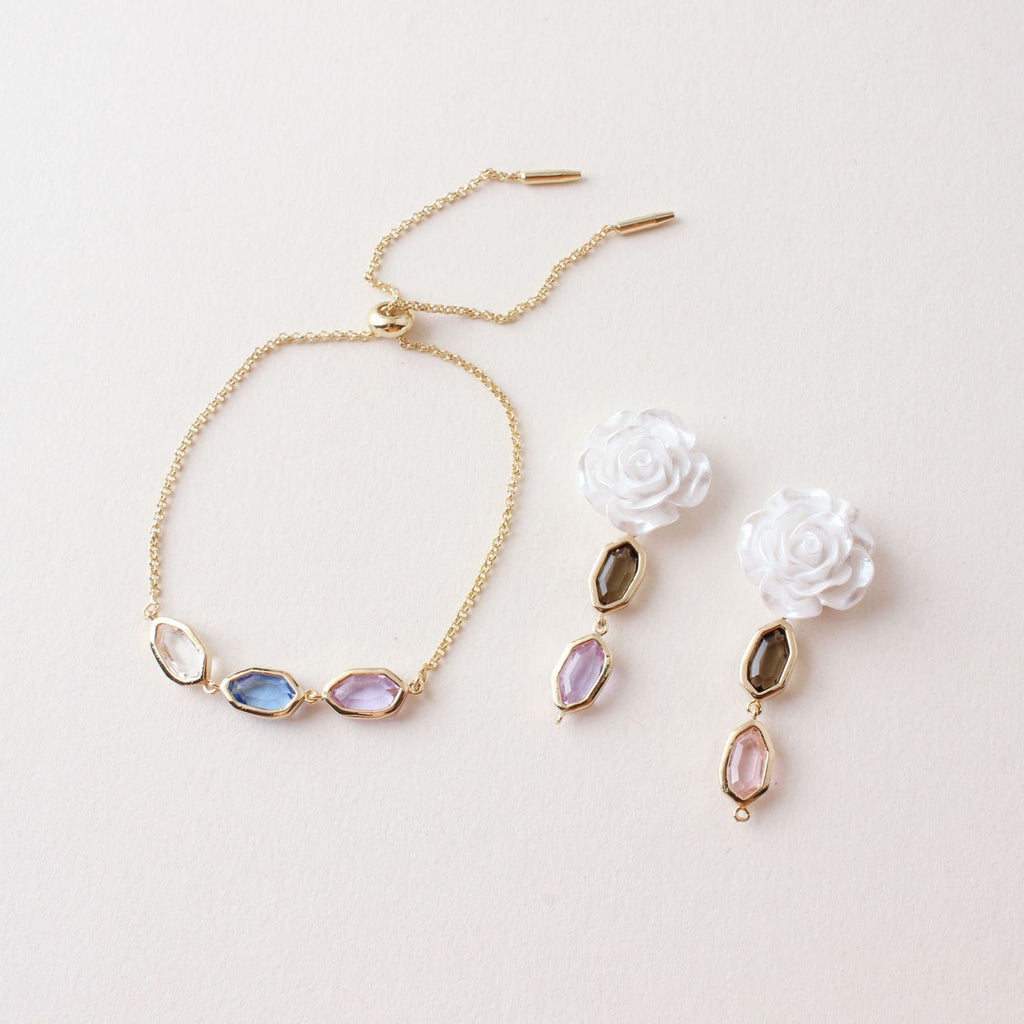 Danity Oval Connector with 2 loops, 14K Gold Plated, Crystal Connectors, 12x15mm Jewelry Findings ZZ025