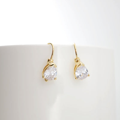 18K Gold Plated Ear Wires, Drop Cubic Pave Earring Hooks, Nickel Free, Fish Hooks, Ear Wires for Jewelry Making D0176