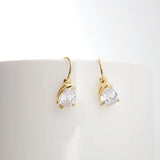18K Gold Plated Ear Wires, Drop Cubic Pave Earring Hooks, Nickel Free, Fish Hooks, Ear Wires for Jewelry Making D0176