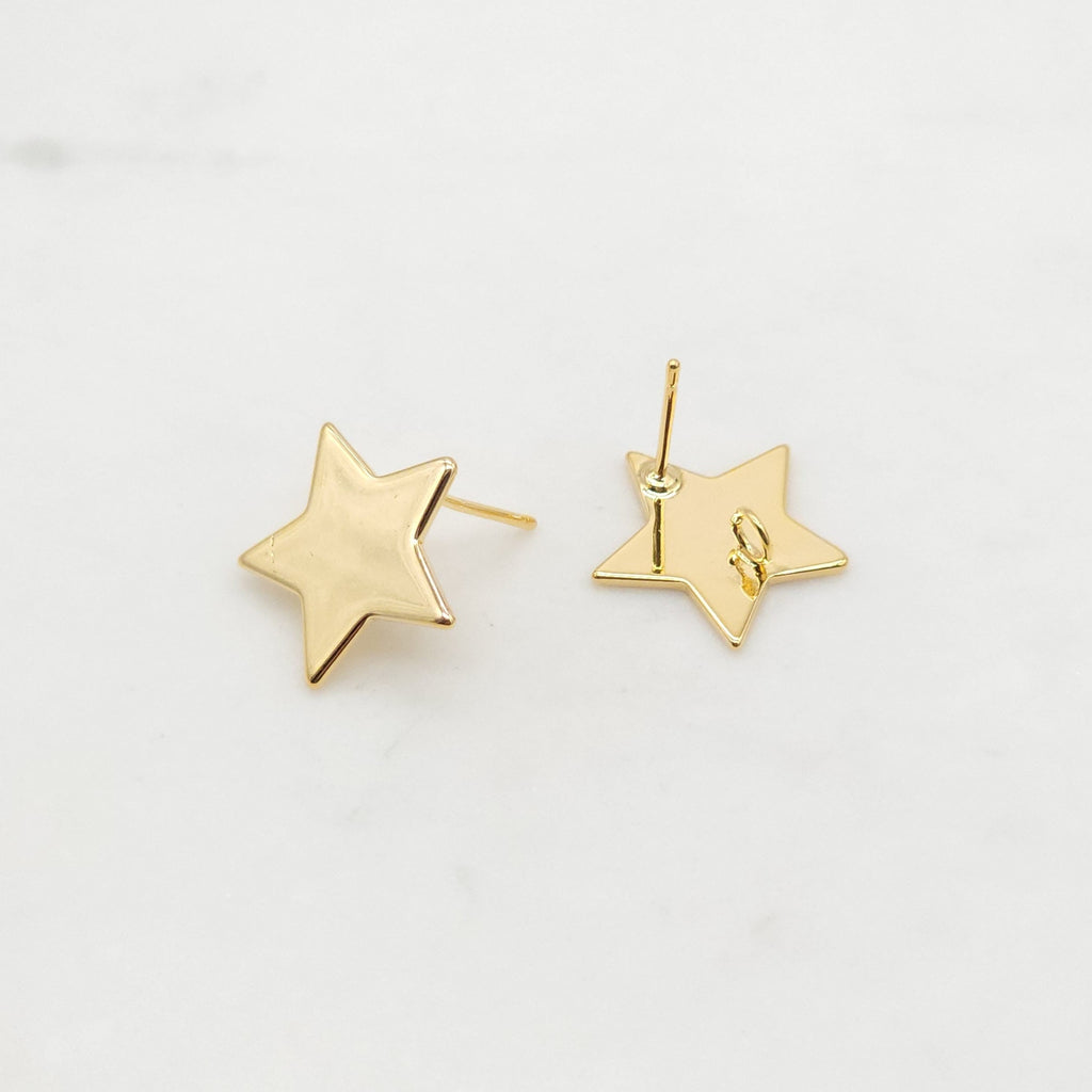 10pcs Gold Star Earring Post With Loop, Nickel Free Earrings, Ear Stud Loop, Hypoallergenic Earring Findings ZX083