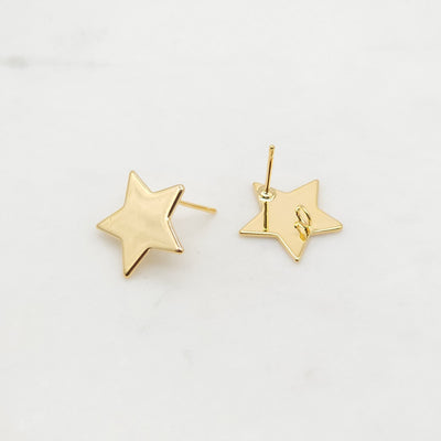 10pcs Gold Star Earring Post With Loop, Nickel Free Earrings, Ear Stud Loop, Hypoallergenic Earring Findings ZX083