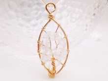 Load image into Gallery viewer, Handmade Rubble Crystal Charm, Tree of Life Pendant, Clear/Purple, Bracelet Necklace Pendant, Gold Plated Glass Charm, Jewelry Findings L007