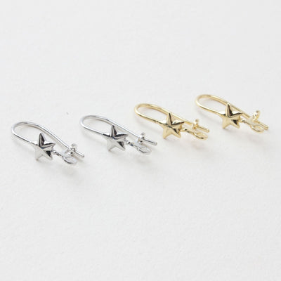 10pcs 14K Gold Plated Star Ear Hooks, Gold French Ear Hooks Earring Earring findings, Fish Hooks, Ear Wires for Jewelry Making BB081