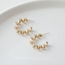 Load image into Gallery viewer, C Shape Twisted Earrings Post, 14K Gold, S925 Silver Ear Pin Nickel Free Earrings, Ear Stud Hypoallergenic Earring Findings GE062
