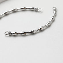 Load image into Gallery viewer, Bamboo Curved Connector with loops, 14K Gold/Silver Plated Bracelet Making Findings, Bracelet Jewelry Findings GE106