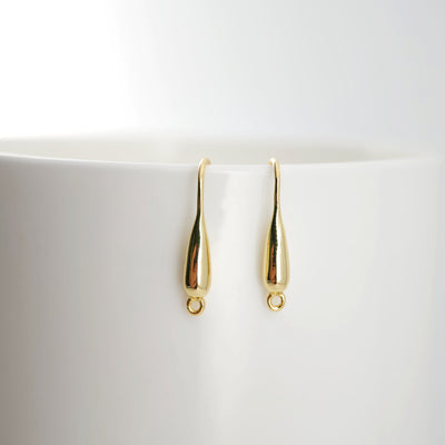 Fish Hooks, 18K Gold Plated Ear Wires, Gold Earring Earring Hooks, Ear Wires for Jewelry Making D0165