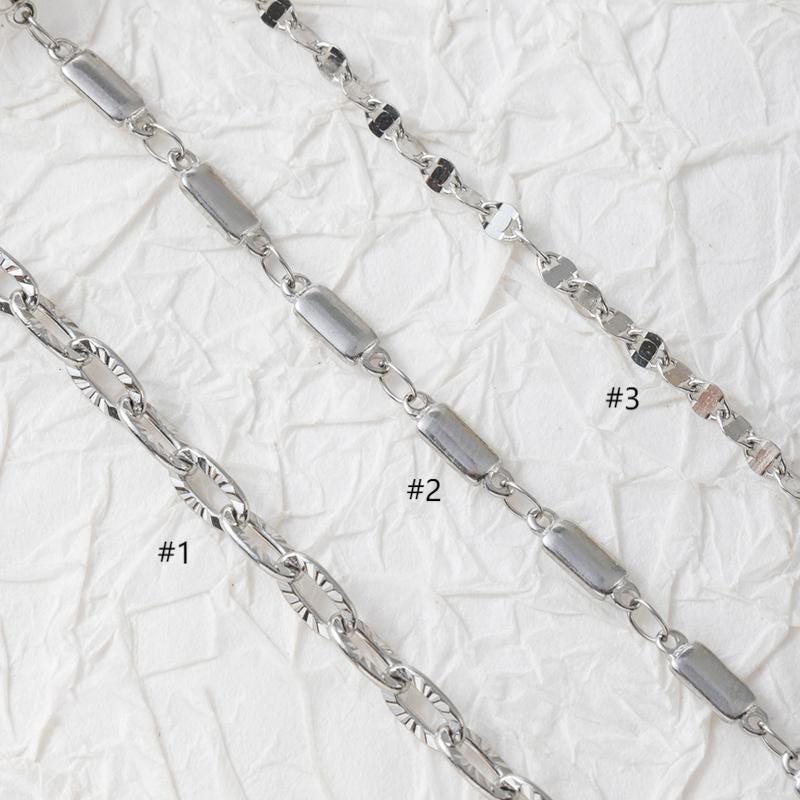 Steel Color Link Chain, Handmade DIY Accessories, 316L Stainless Steel, Sold in 0.5 Meter, ZD012