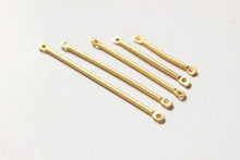 Load image into Gallery viewer, 10pc Long Bar Connector, 18K Matte Gold Plated Bar Charm, 20mm,25mm,30mm,40mm Earring Making Findings GZ208