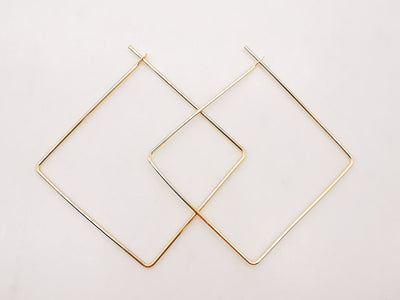 20pcs- 14K Gold Plated Square Hoop Earring Finding, 40mm, Nickel Free Square Earring Hoops, DIY Earring Charms, Earring Making Findings Z027