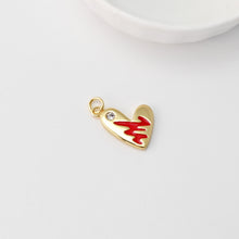 Load image into Gallery viewer, Heart Pendant, Cubic Pave Charm, 18K Gold Plated, Love Pendant, Necklace Making Pendants, Jewelry Findings