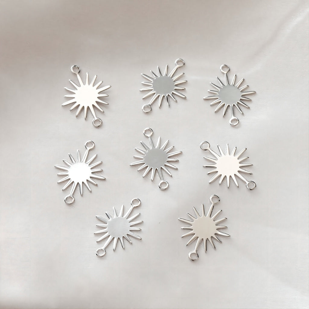 Sun Connector with loops, 14K Gold/Silver Plated Earring Making Findings, 18*14mm Jewelry Findings JH017-D0004