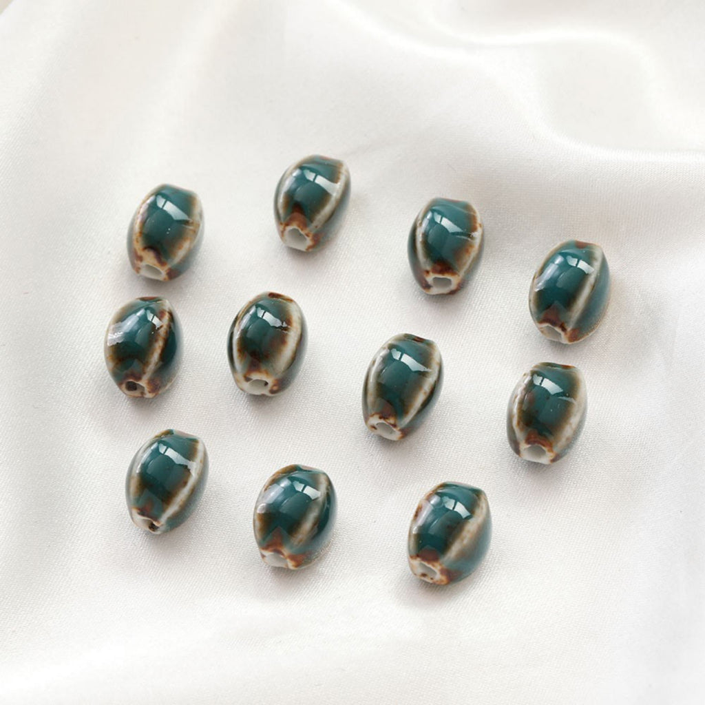 5 cuentas espaciadoras ovaladas, colgante ovalado de cerámica, cuentas de cerámica para hacer joyas, hallazgos de cuentas DIY GZ434