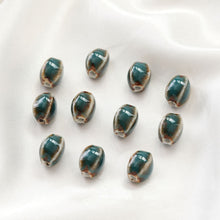 Cargar imagen en el visor de la galería, 5 cuentas espaciadoras ovaladas, colgante ovalado de cerámica, cuentas de cerámica para hacer joyas, hallazgos de cuentas DIY GZ434