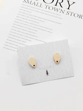Load image into Gallery viewer, 4PCS Wood Earrings, Teardrop Wooden Earrings for women, Reclaimed Ash Wood, Nickel Free, Geometric Statement Earrings Finding  JT901