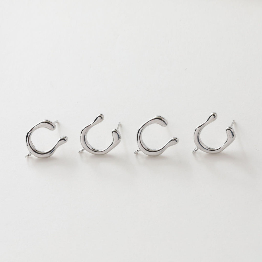 14K Gold  U Shape Earring Post With Loop, Arch Ear Studs, S925 Silver Ear Pin Nickel Free Earrings, Hypoallergenic Earring Findings BB072