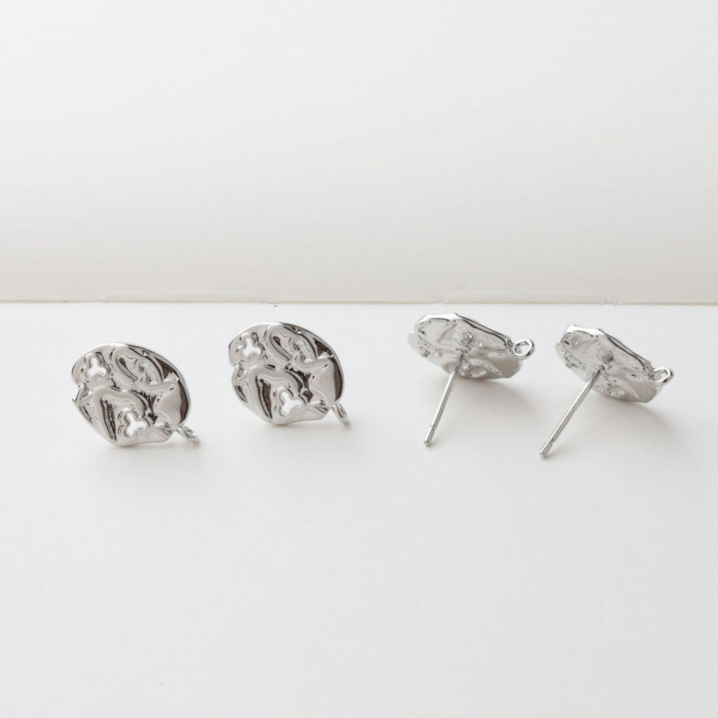 أقراط أذن غير منتظمة مع حلقة، فضة عيار 925 خالية من النيكل، قرط أذن ذهبي/فضي، نتائج قرط مضادة للحساسية BB025