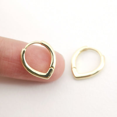 18K Gold Plated Drop Hoop Earring, Huggie Hoops Earring Parts, Spring Ear Hoops, 15.8*13.5mm, hoop earrings D0105