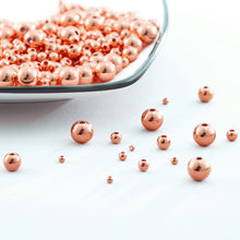 Load image into Gallery viewer, Rose Gold Plated Beads, Gold Spacer Beads, 14k gold round beads,3mm/4mm/5mm/6mm, Spacer Beads For Jewelry making
