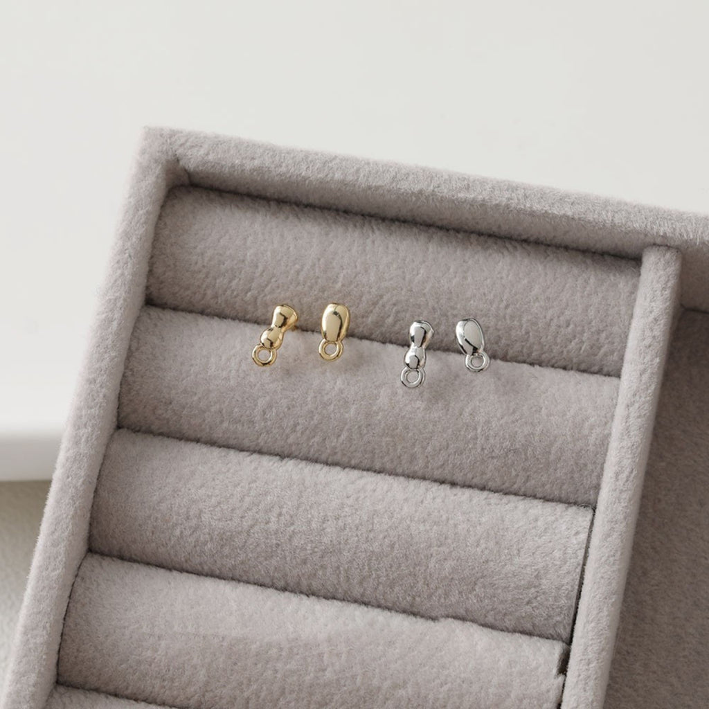 Tiny Drop Ear Post With Loop, S925 Silver Ear Pin Nickel Free Earrings, Gold/Silver Ear Stud, Hypoallergenic Earring Findings BB023