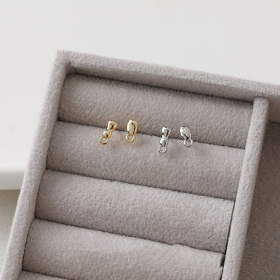 Tiny Drop Ear Post With Loop, S925 Silver Ear Pin Nickel Free Earrings, Gold/Silver Ear Stud, Hypoallergenic Earring Findings BB023
