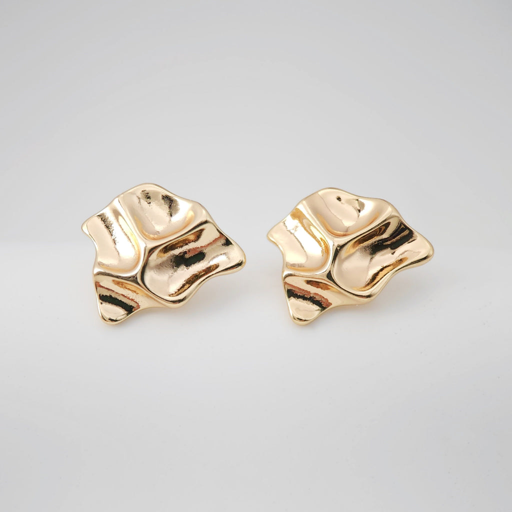 Irregular Niche Ear Post With Loop, S925 Silver Ear Pin Nickel Free Earrings, 18K Gold Ear Stud, Hypoallergenic Earring Findings ZX206