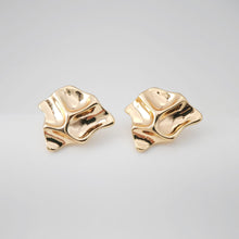 Load image into Gallery viewer, Irregular Niche Ear Post With Loop, S925 Silver Ear Pin Nickel Free Earrings, 18K Gold Ear Stud, Hypoallergenic Earring Findings ZX206