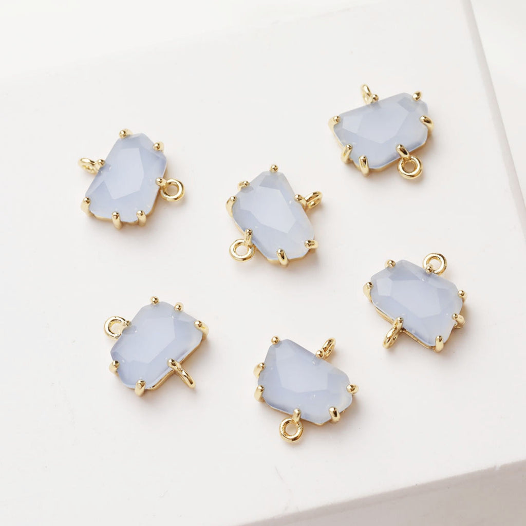 Irregular Cloud Connector, Rhinestone Pendant, Bracelet Necklace Making, Gold Plated Jewelry Findings GZ387