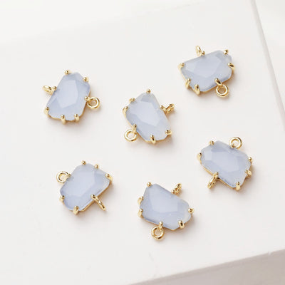 Irregular Cloud Connector, Rhinestone Pendant, Bracelet Necklace Making, Gold Plated Jewelry Findings GZ387