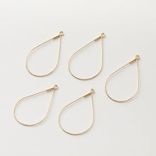 Load image into Gallery viewer, 10pcs- 14K Gold Plated Hoop Earring Finding, 30mm, Nickel Free Rain Drop Earring Hoops, DIY Earring Charms, Earring Making Findings GZ188