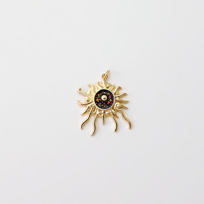 Colgante de sol/cruz irregular, dijes de mal de ojo, chapados en oro de 18 quilates, para hacer pulseras y collares, accesorios de joyería S1453