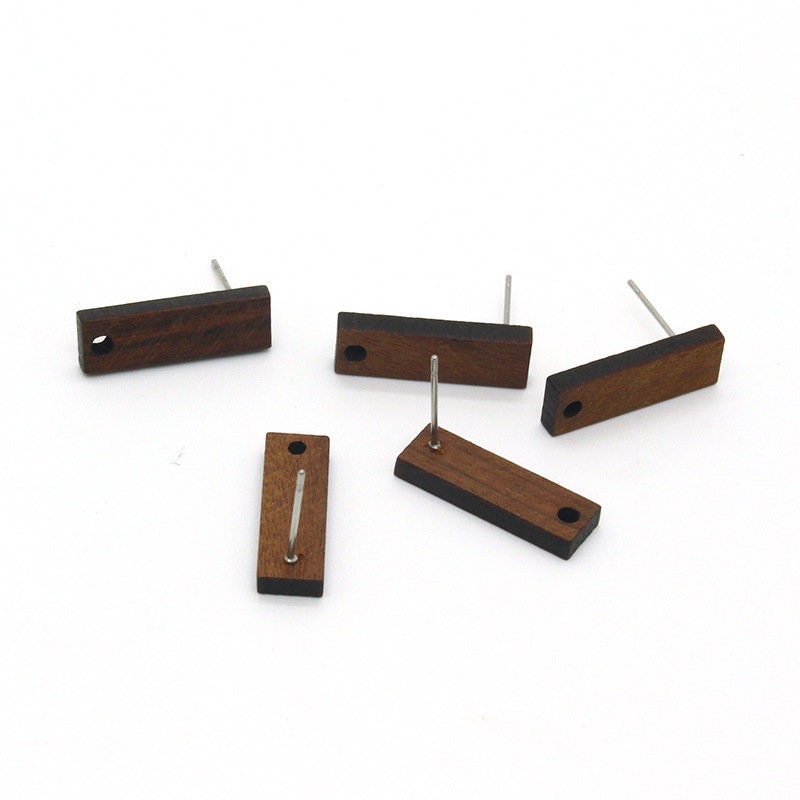 10PCS  rectangular Geometric Wooden Earring Findings, Nickel Free, Earring Finding PS029-JT006
