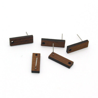10PCS  rectangular Geometric Wooden Earring Findings, Nickel Free, Earring Finding PS029-JT006
