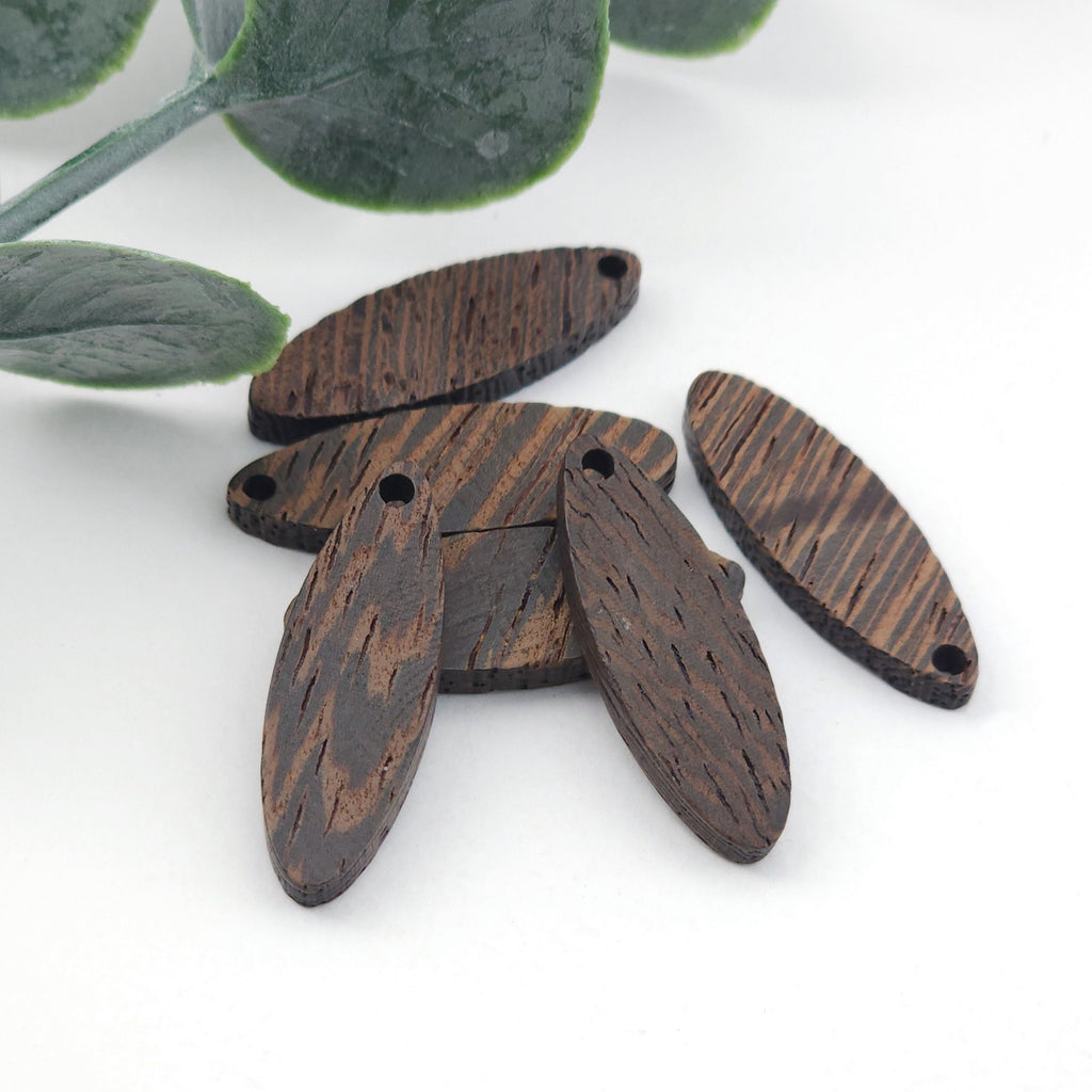 Oval Wood Charms, Drop Wooden Pendant, Reclaimed Walnut Wood, Geometric Statement Wood Earrings Diy Ideas JT998
