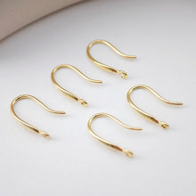 Load image into Gallery viewer, Fish Hooks, 18K Gold Plated Ear Wires, Gold Earring Earring Hooks, Ear Wires for Jewelry Making D0166