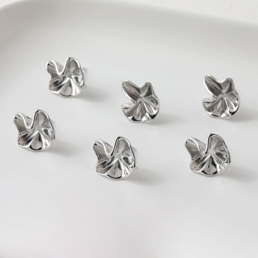 Irregular Niche Ear Post With Loop, S925 Silver Ear Pin Nickel Free Earrings, Gold/Silver Ear Stud, Hypoallergenic Earring Findings BB014