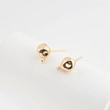 Load image into Gallery viewer, Stone Ear Post With Loop, S925 Silver Ear Pin Nickel Free Earrings, Gold/Silver Ear Stud, Hypoallergenic Earring Findings ZX267