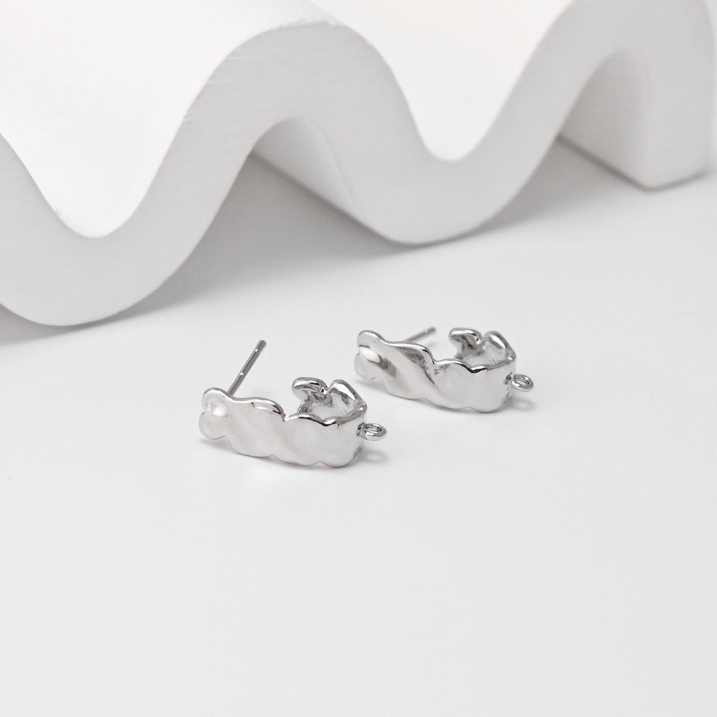 أقراط مطوية على شكل حرف U مع حلقة، مطلية بالذهب عيار 18 قيراطًا، خالية من النيكل، دبوس من الفضة الاسترلينية S925، أقراط أذن مضادة للحساسية D0458