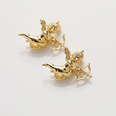 Angel Charms, 14K Gold Plated Cupid pendants for Necklace and Bracelet, Jewelry Findings GZ400